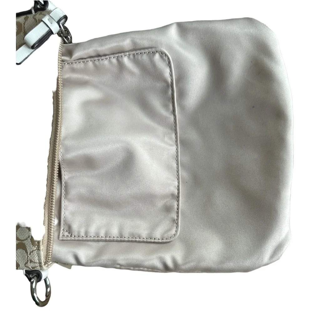 Coach Cream Signature Crossbody Snake Embossed Leather Bag